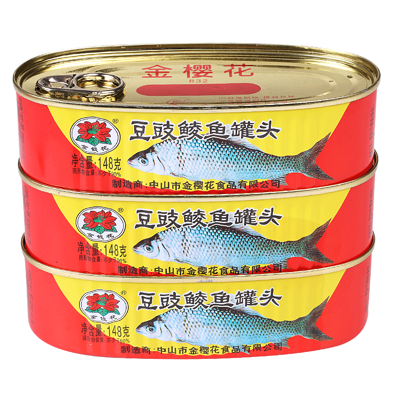 金钱花 豆豉鲮鱼罐头 148g3罐