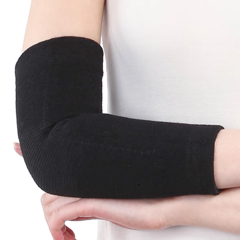 手肘手臂夏季羽毛球篮球专用护具手肘关节胳膊护套 黑色【四季护肘 一