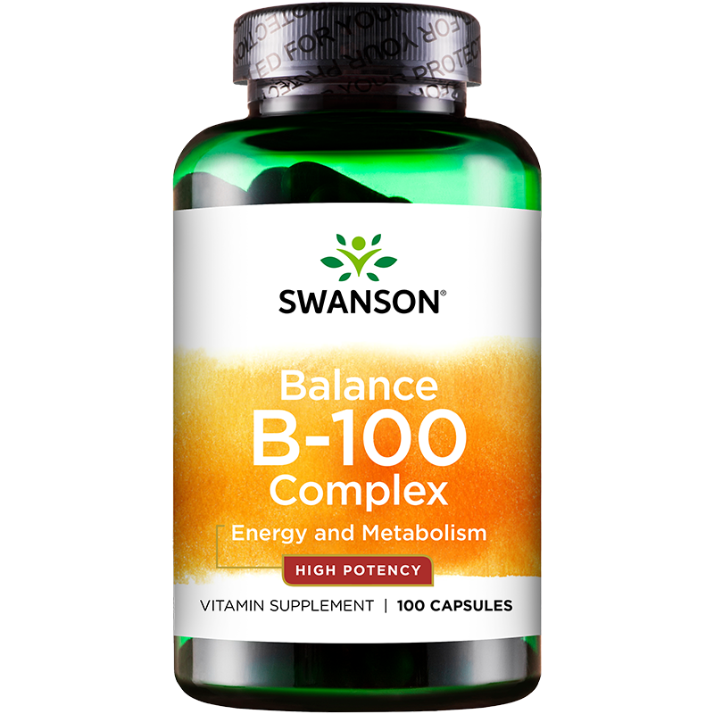 斯旺森swanson 复合维生素B族片（B100）100粒/瓶 高含量VB含叶酸肌醇加班熬夜应酬常备 海外进口
