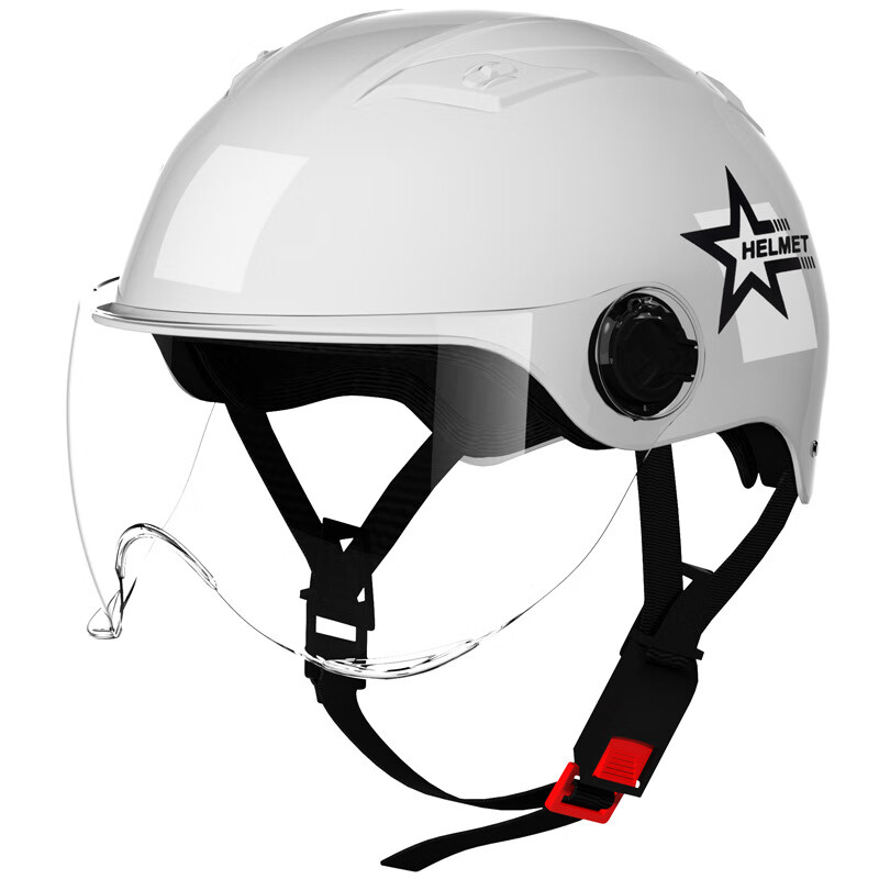 头盔电瓶车电动车骑行头盔四季通用款男女儿童安全帽 白色哈雷图案