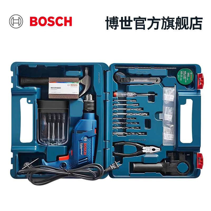 博世(bosch)博世电钻家用冲击钻电动工具多功能螺丝刀钻手电转套装gsb