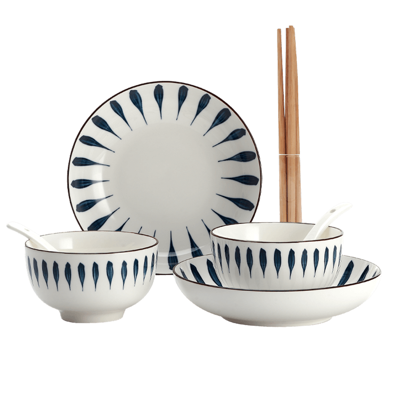 惠寻8件套和风釉下彩千叶草陶瓷餐具套装价格走势及评价