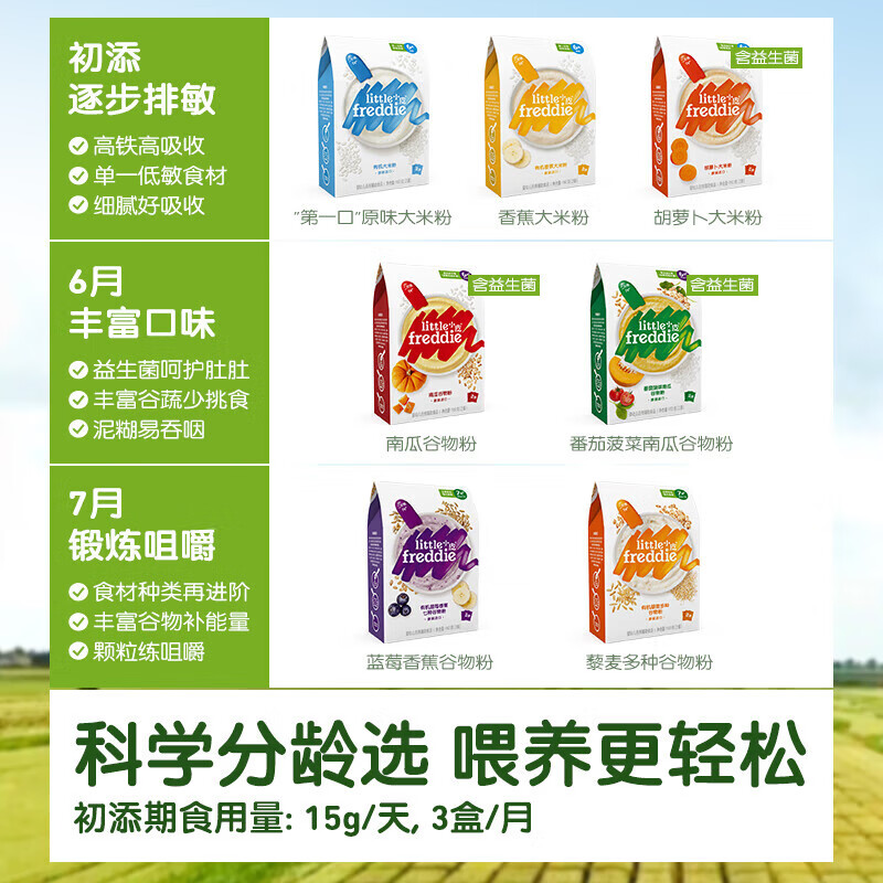 小皮婴儿米粉有机高铁4到12个月婴儿辅食 宝宝米粉营养米糊混合口味 有机原味大米粉 160g*4盒