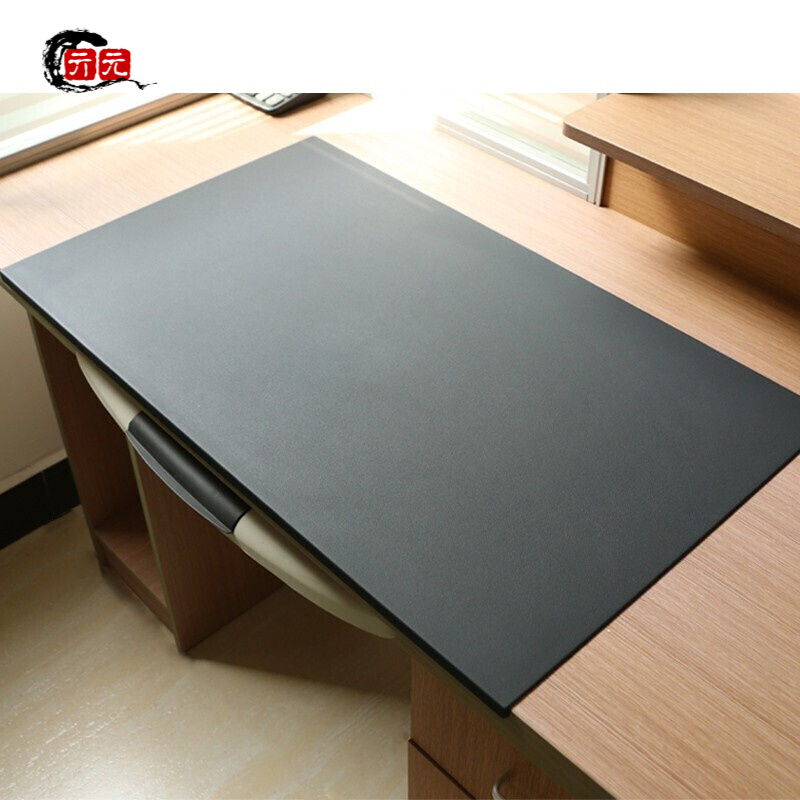 亓元 办公桌垫 TPU加大加厚带扣款商务老板桌电脑桌垫学生书桌垫书写 黑色 750mm*450mm