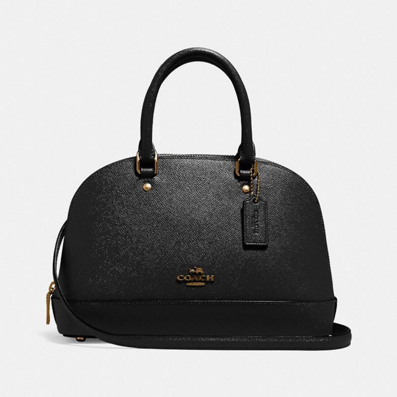 蔻驰(coach) 奢侈品 女士中号贝壳包单肩手提包黑色牛皮革 f27591 im