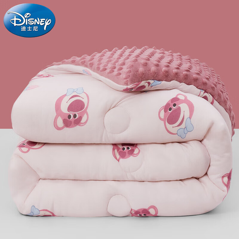 迪士尼宝宝（Disney Baby）婴儿童被子豆豆毯安抚被A类春秋季加厚被芯幼儿园午睡新生儿床上用品毛毯盖被褥3斤 草莓熊