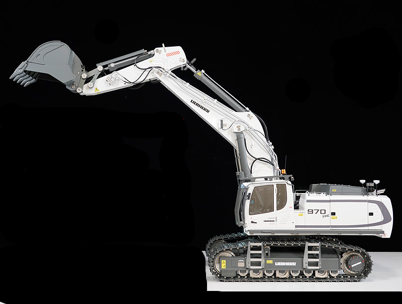 汇纳k970卡勃力特1/14 全合金遥控液压挖掘机模型 白色