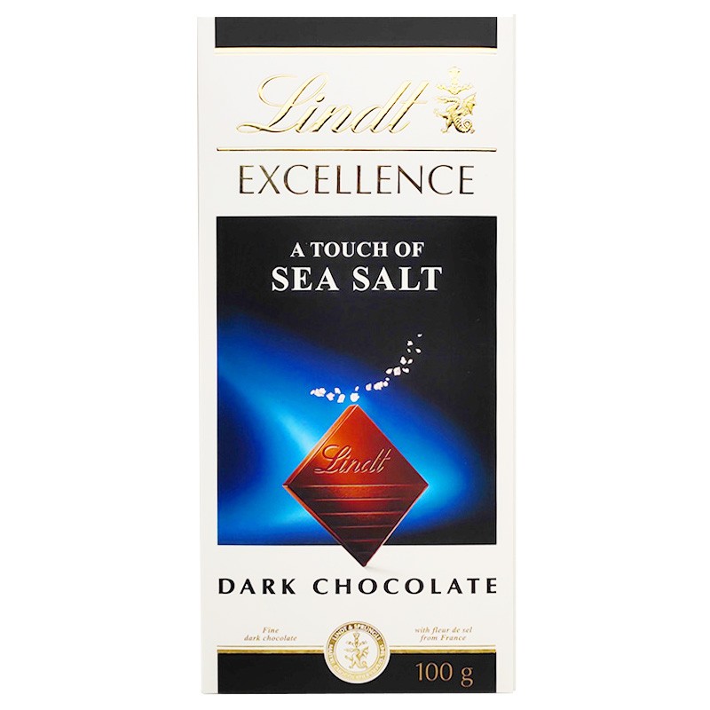 瑞士莲进口瑞士莲Lindt特醇纯可可脂黑巧克力排块70%85%90%99%100%片装 瑞士莲海盐47%黑巧100g/26.10.31