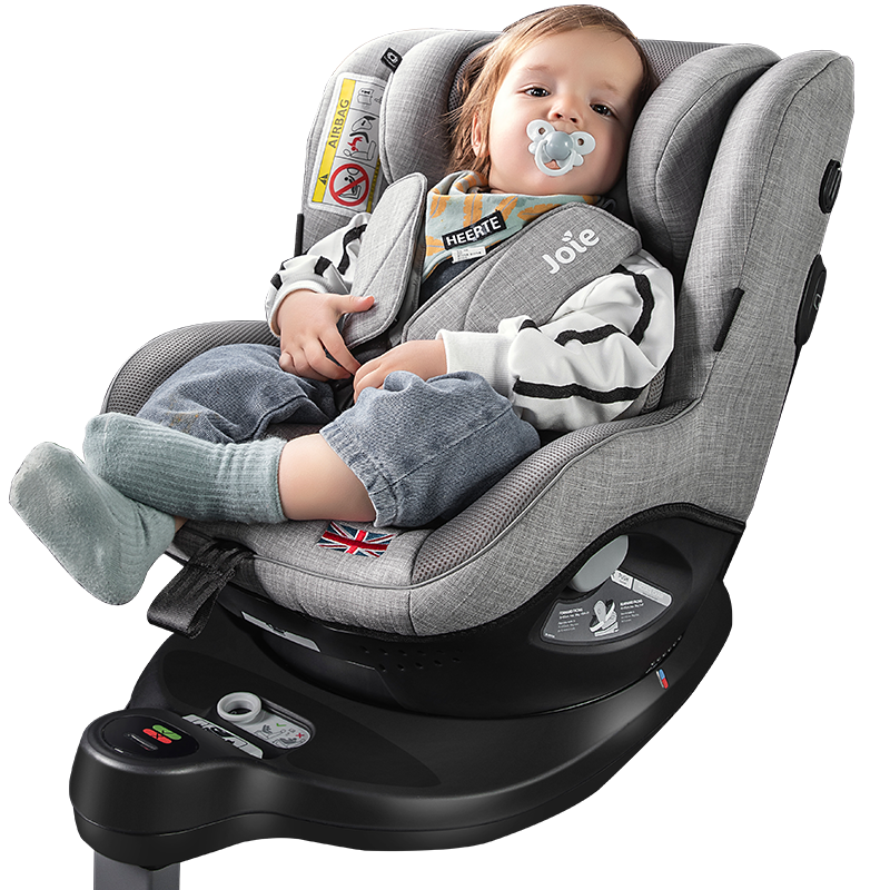巧儿宜（JOIE）宝宝汽车儿童安全座椅0-4岁360度旋转isofix带支撑杆双向安装陀螺勇士Pro i-Spin360R月岩灰