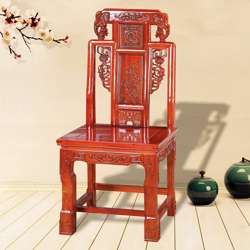 木业汇景酒店餐椅仿古家具太师椅中式明清古典家具官帽椅中式榆木象头