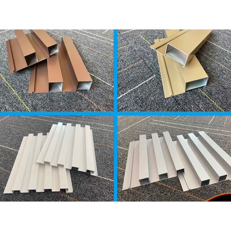 哩嗹啰嗹铝合金铝型材长城板凹凸格栅幕墙铝板木纹背景墙门头