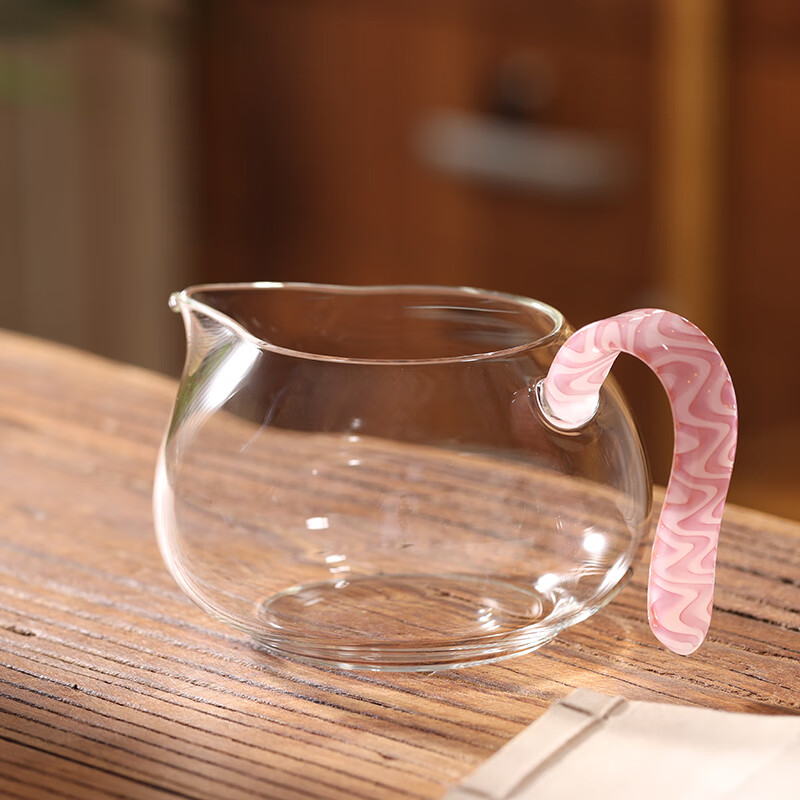 融俊玉见怡然日式高档玻璃茶具公道杯带把加厚耐热公杯分茶器匀杯高端