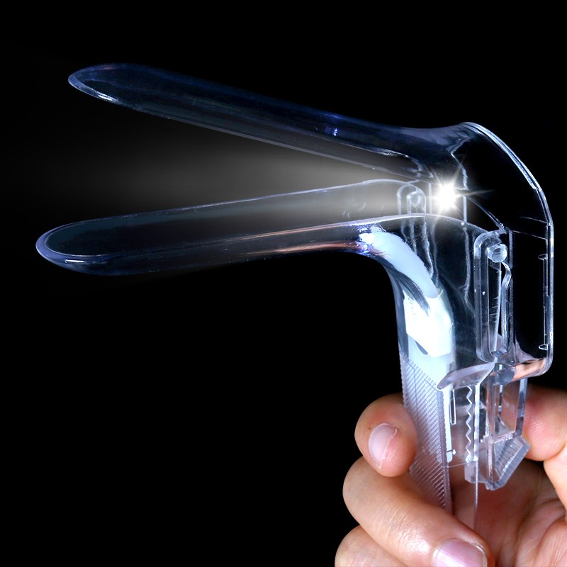 一次性阴道扩张器妇科扩阴器检查透明扩宫器内窥双翼带灯鸭嘴式 带灯