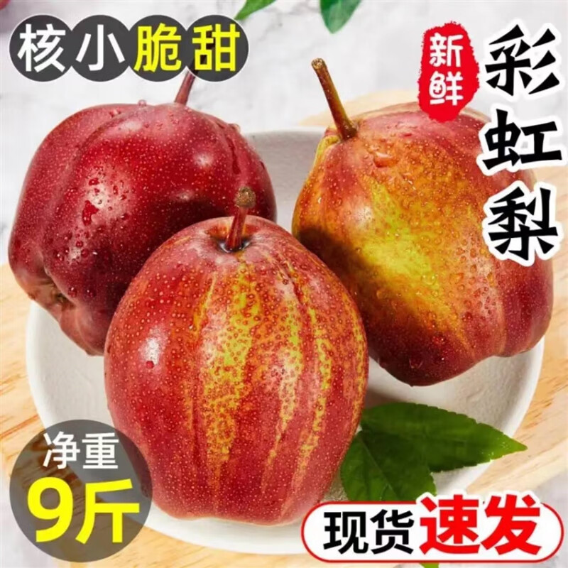 文枝陕西新鲜彩虹梨酥梨水果早酥梨脆甜红皮薄皮鲜果梨子5斤整箱 3斤