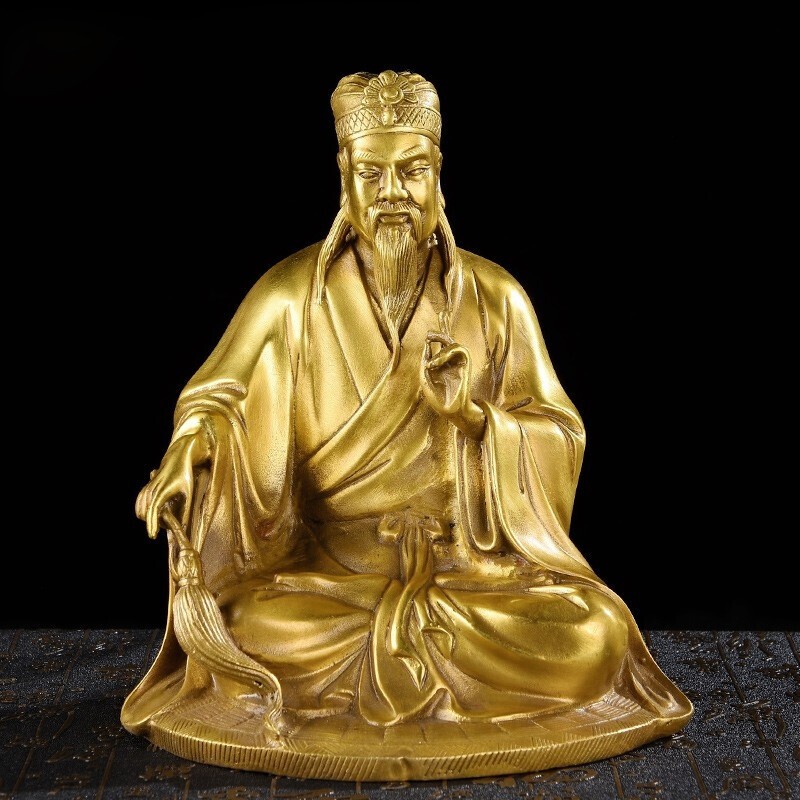 礼亿源 铜黄大仙摆件素养真人黄初平铜像净正真人道教居家摆设工艺品