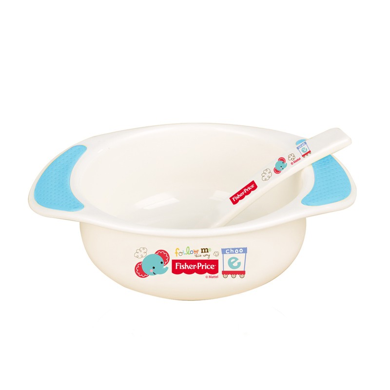 费雪（Fisher-Price）婴儿辅食碗 新生儿宝宝专用吃米粉喂水的碗勺套装 蓝色