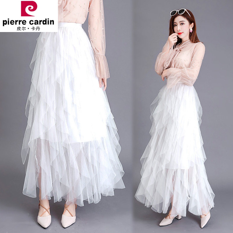 蛋糕裙半身裙纱裙女春秋季不规则仙女裙百褶多层次网纱裙中长款时尚气