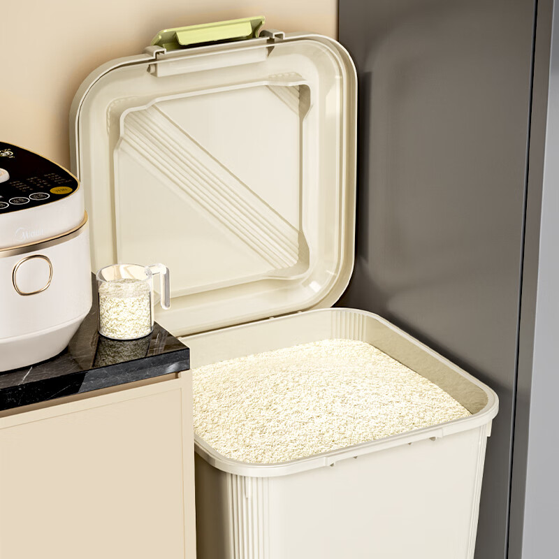 稻草熊米桶大容量大米密封储粮桶直翻盖家用防虫防潮加厚面粉面桶米缸桶 【10斤】配量杯/密封防潮