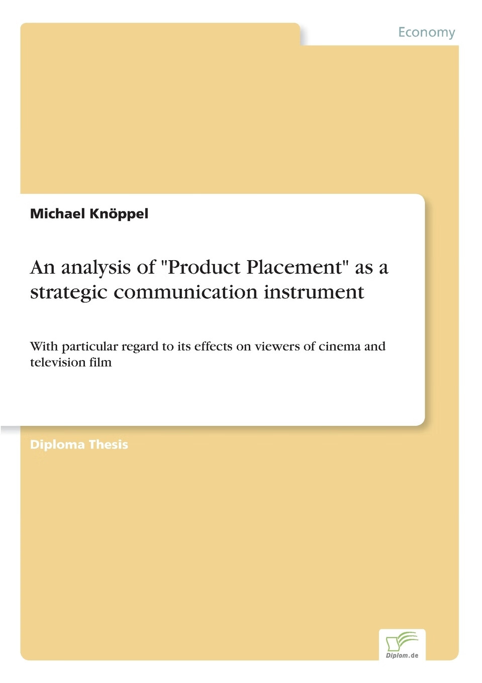 【预售 按需印刷】an analysis of  product placement  as a