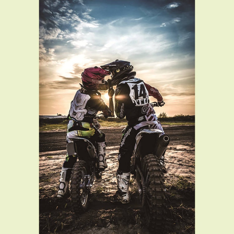 狼天影越野摩托车海报墙贴画机车高赛俱乐部车行宿舍墙上床头贴纸可