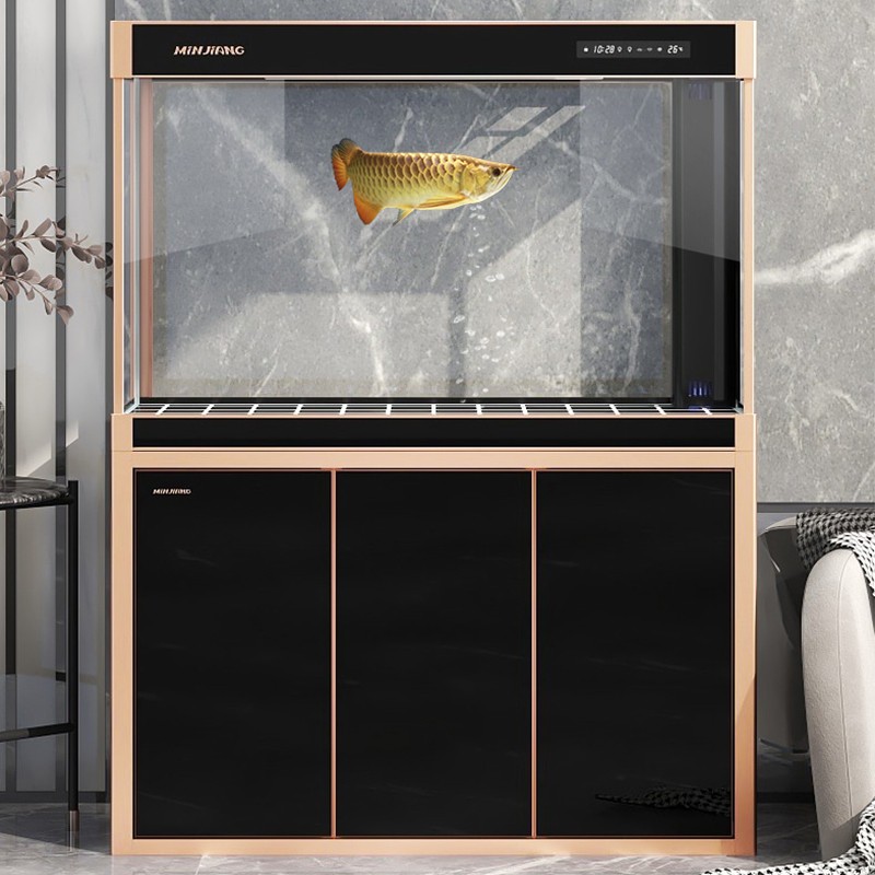 莫畔闽江鱼缸水族箱大型客厅家用落地办公室超白玻璃免换水底过滤龙鱼