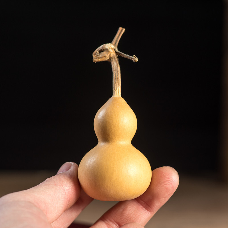 杏之淇天然迷你把玩包浆老葫芦文玩手捻小葫芦把件草里金紫皮葫芦挂件