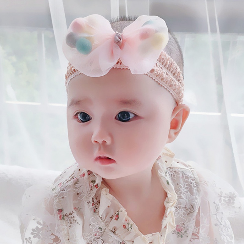 诺贝宜宝宝头饰婴儿发带糖果色彩球公主头饰甜美可爱女宝宝发箍护卤门
