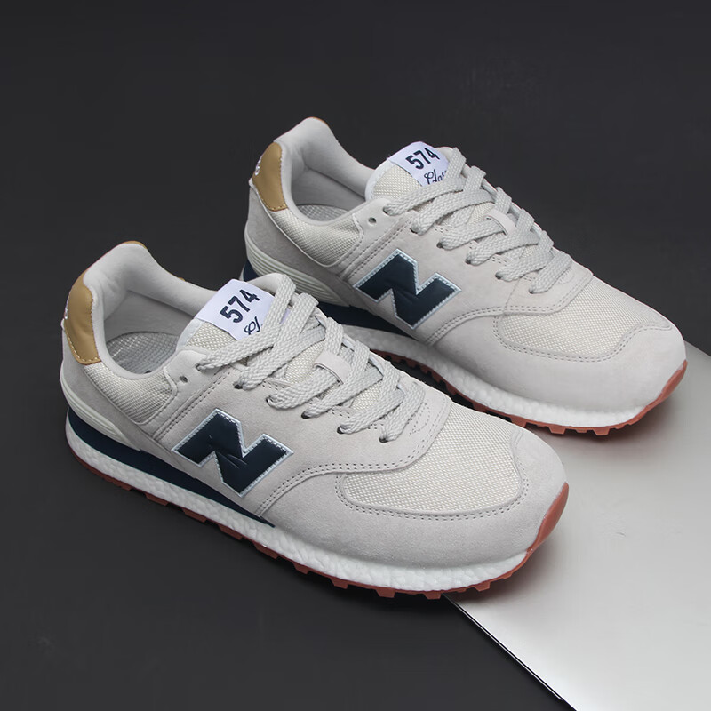 新款574系列樱花运动鞋女休闲鞋男鞋n字学生鞋 浅灰蓝 新百伦574 36