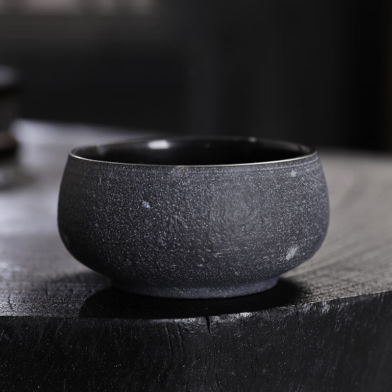 尚丰石匠天然冰碛岩茶杯中式复古家用手工主人杯安化石头单杯养生功夫