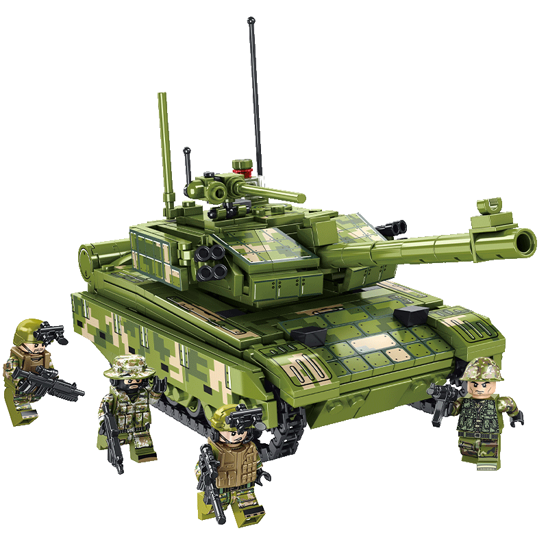 森宝（SEMBO）军事玩具拼插潮流积木模型男孩儿童玩具铁血重装系列4合1主战坦克105425-105428100038075409