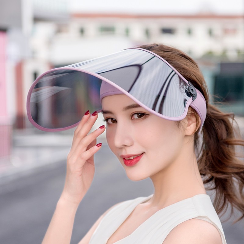 栀锦大镜片遮阳帽夏女士休闲太阳帽防飞沫空顶帽透气大沿帽骑行帽子 黑色 适合56-58cm头围左右