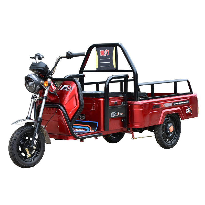 必在电动电瓶三轮车家用小型车接送孩子摆摊载客老年人农用车 红色