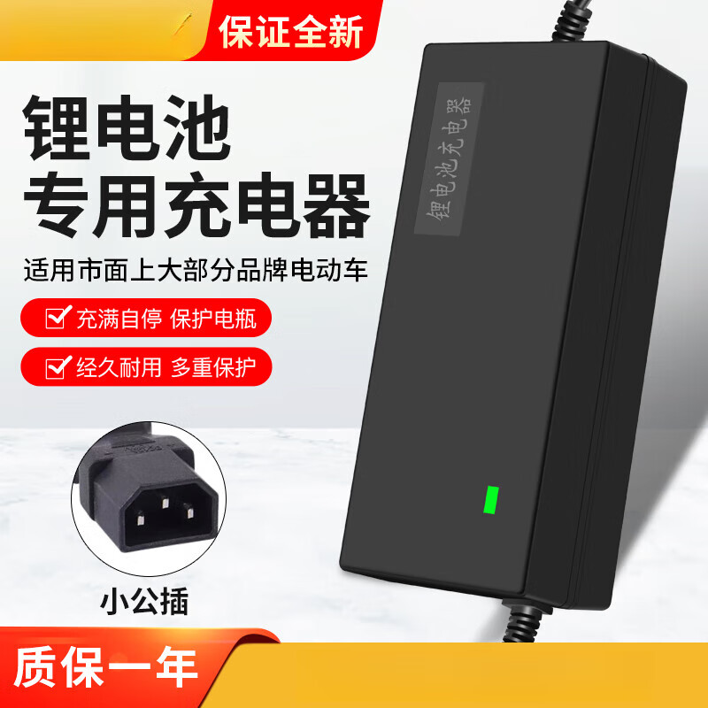 爱玛小蜜豆星恒锂电池电动车车充电器小公插48v60v小麦头 全新48v2a