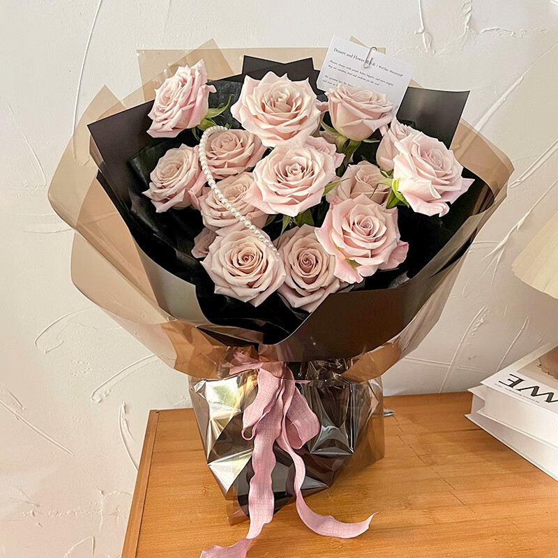 馨仪鲜花速递曼塔玫瑰花束送朋友女友生日礼物全国同城配 15朵曼塔