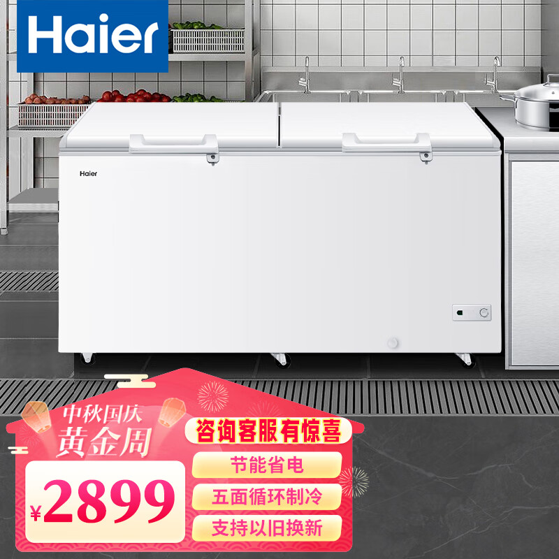 海尔（Haier）519升大容量商用卧式顶开门冷藏冷冻转换冷柜 节能速冻  -38度超低温食品速冻 BC/BD-519HCM实付2799元