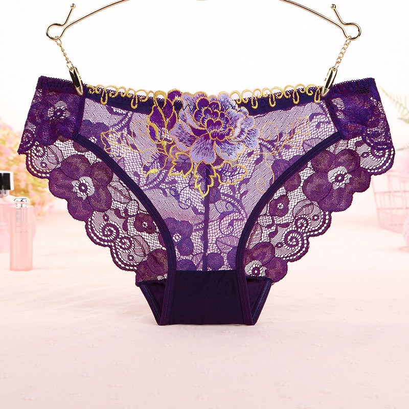 kz ck日本韩国品牌女士香港潮牌内裤女款性感火辣蕾丝宫廷刺绣花网纱