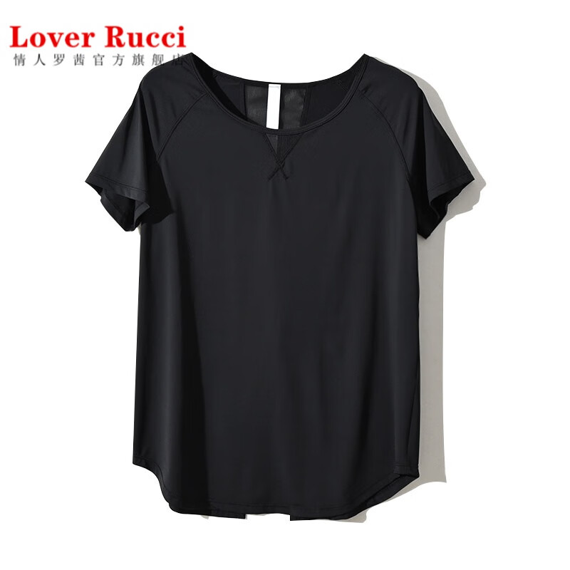 lover rucci女士速干t恤 健身运动瑜伽短袖上衣后背分