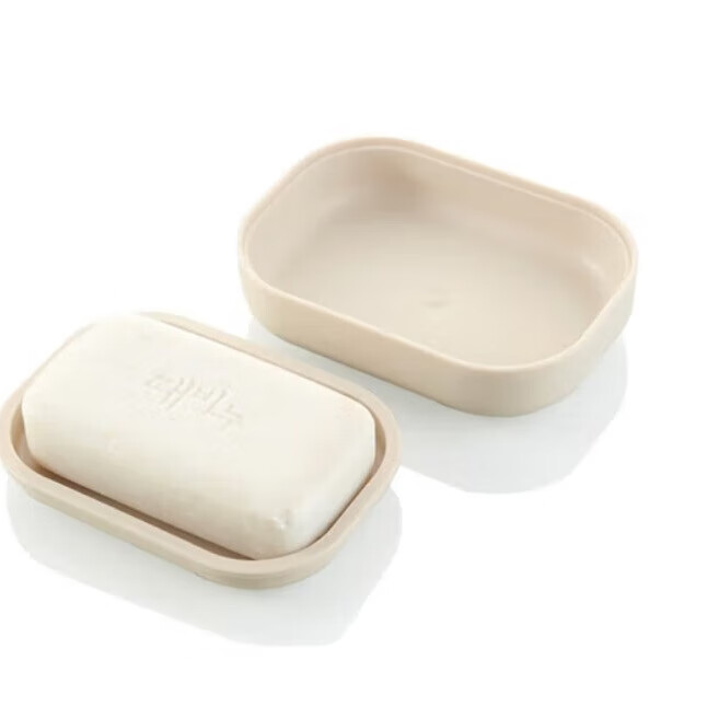 HOUYA沥水肥皂盒家用厕所北欧创意带盖大号皂架塑料简约欧式双层香皂盒 1只装