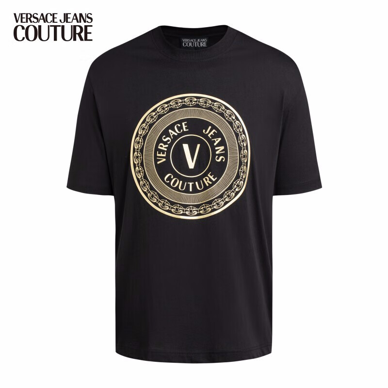 范思哲versace jeans couture奢侈品男装 男士v字徽章