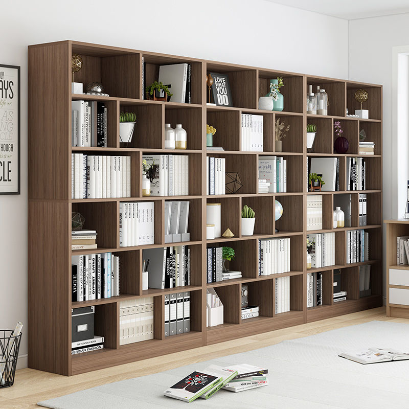 简易书柜落地靠墙客厅置物架卧室收纳架储物柜简约组合办公室书架