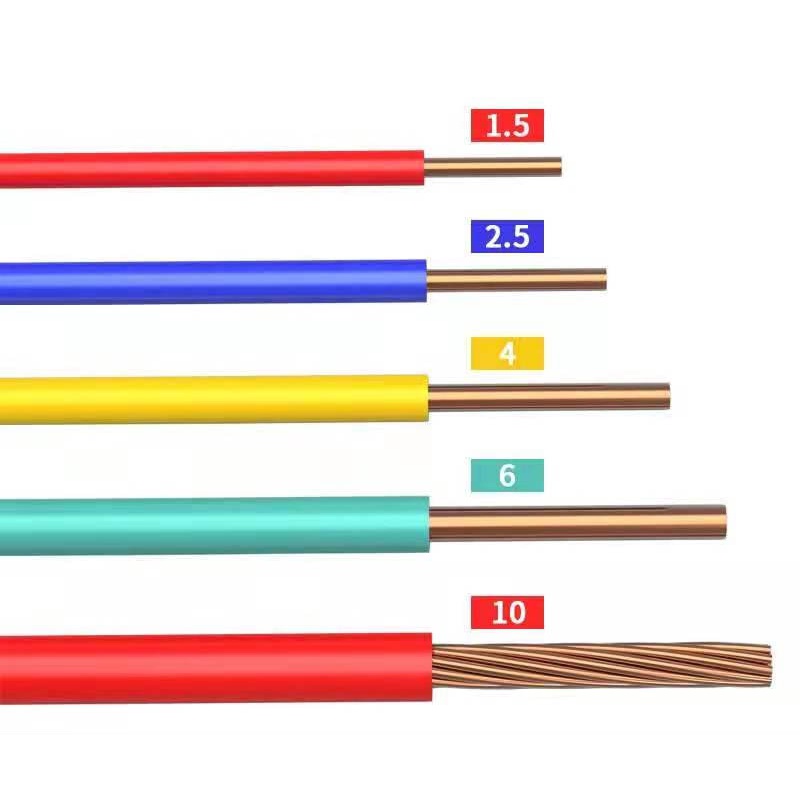 哩嗹啰嗹国标铜芯单股家装电线电缆家用bv线1.5 2.