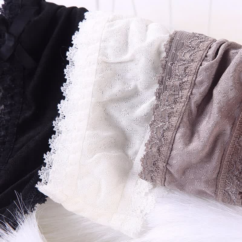 狄兰丝(dilansi)清苍真丝内裤女低腰三角裤可爱小底裤100%桑蚕丝春夏凉感蕾丝花边 灰色 1条 L (建议100-115斤)