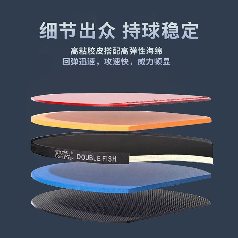 双鱼;DOUBLE FISH乒乓球拍套装 专业级 比赛款 实战顶端球拍 双拍 横拍直拍 初学者 豪华旗舰版 【短柄直拍2支】