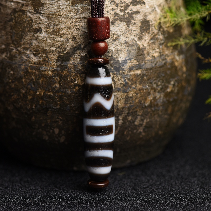 卫城西藏老料精品至纯息增怀诛天珠玛瑙吊坠男女项链油润包浆风化纹