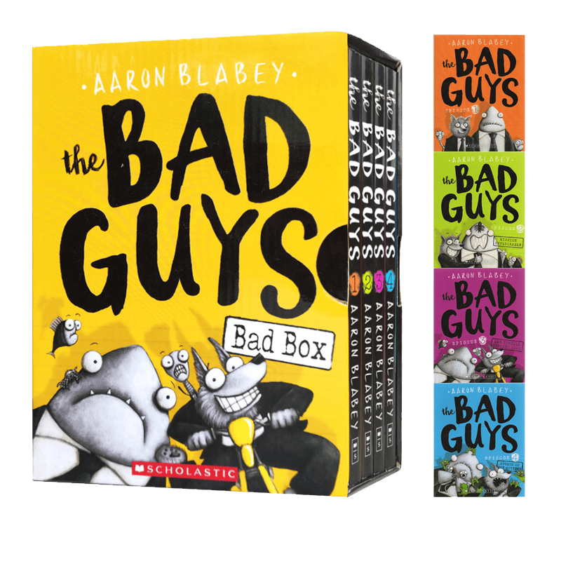 The Bad Guys The bad box 4册 我是大坏蛋 砍人先生儿童趣味漫画英语学习章节书小说 Scholastic 学乐出版名家 Aaron Blabe . 绿山墙图书