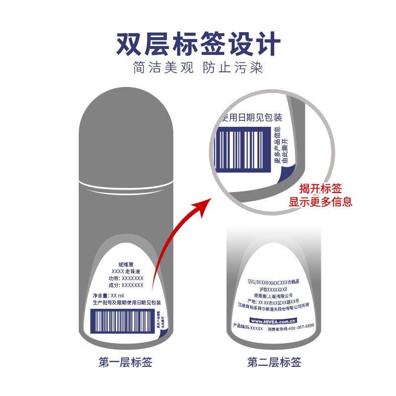 妮维雅走珠液女士止汗露珠男士滚珠 干爽抑汗止汗香体腋下抑汗香水味 精华爽身走珠12ml*2