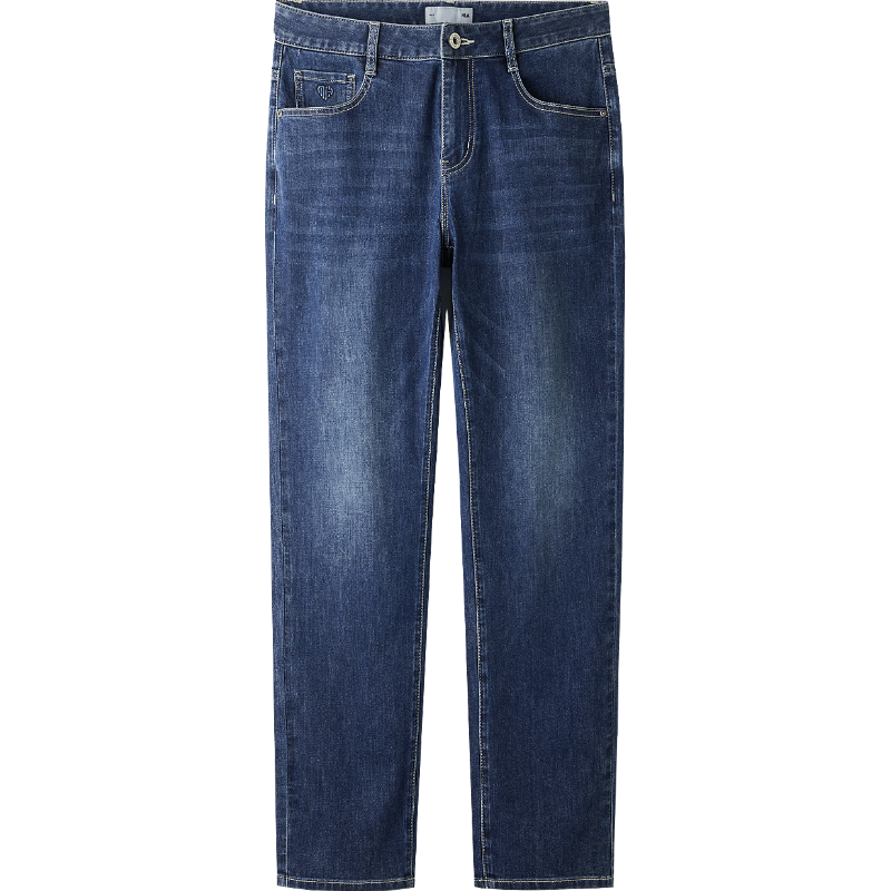 海澜之家（HLA）牛仔裤男25春夏亦心即为系列凉感五袋印花裤子男春秋季 牛仔蓝过渡色（中）35 L 175/88A 34推荐143~150斤