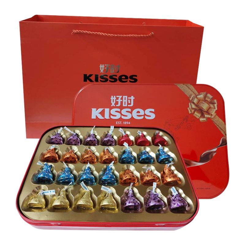 好时(hersheys) 好时之吻巧克力伴手礼喜糖铁盒140g(含礼袋)520情人