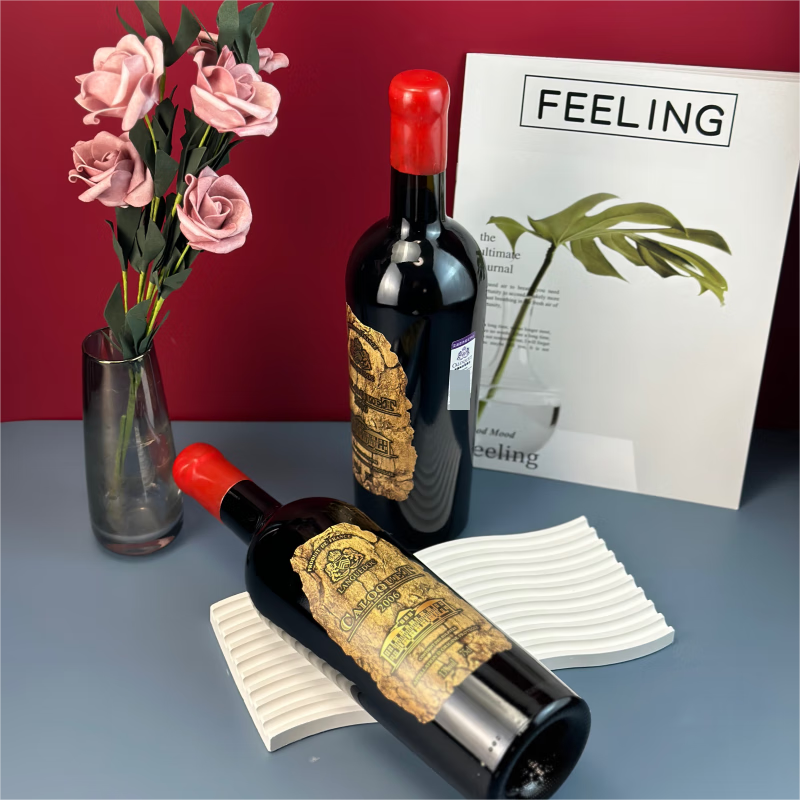 柯洛克法国原瓶进口06金章干红重型瓶身红色蜡封瓶帽庄主头像背标防伪标 单支品尝