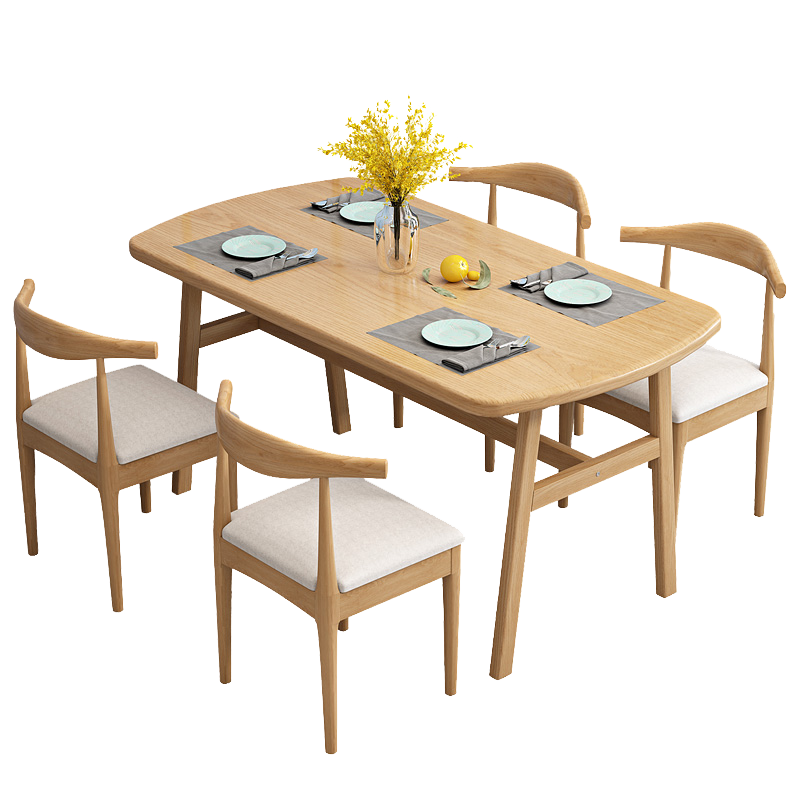 AEY 餐桌椅组合家用现代简约饭桌 0.6*1.2m一桌四椅